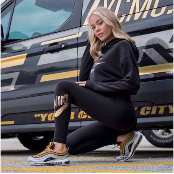 Nike NSW Metallic Logo GX Leggings - Picture 2 of 8